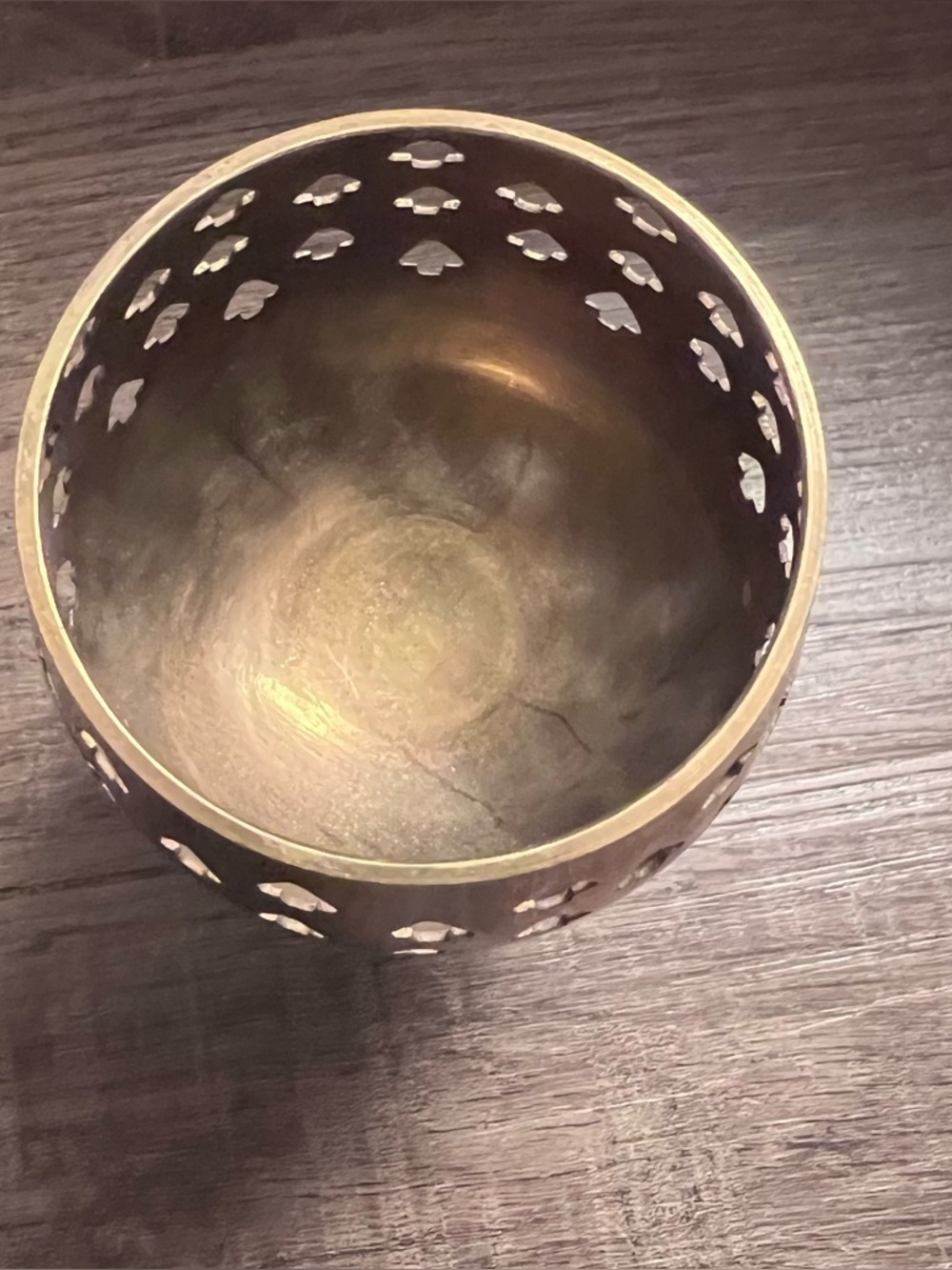 SOLD! Antique Vintage brass goblet-style candle tea light holder - Picture 2 of 3
